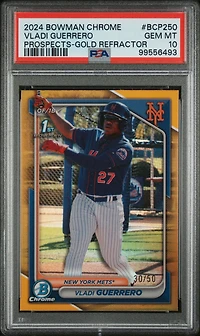 2024 Bowman Chrome Prospects Bcp250 Vladi Guerrero Gold Refractor PSA 10