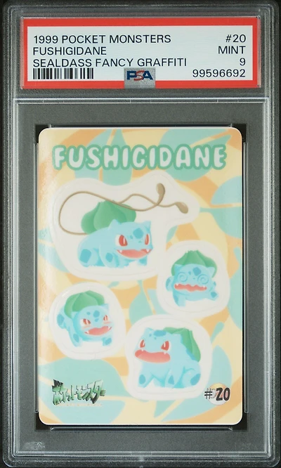 1999 Pocket Monsters Sealdass Fancy Graffiti 20 Fushigidane PSA 9