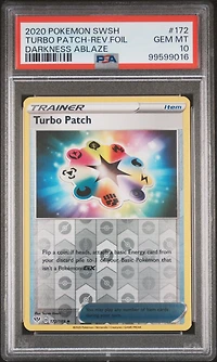 2020 Pokemon Sword & Shield Darkness Ablaze 172 Turbo Patch-reverse Foil PSA 10