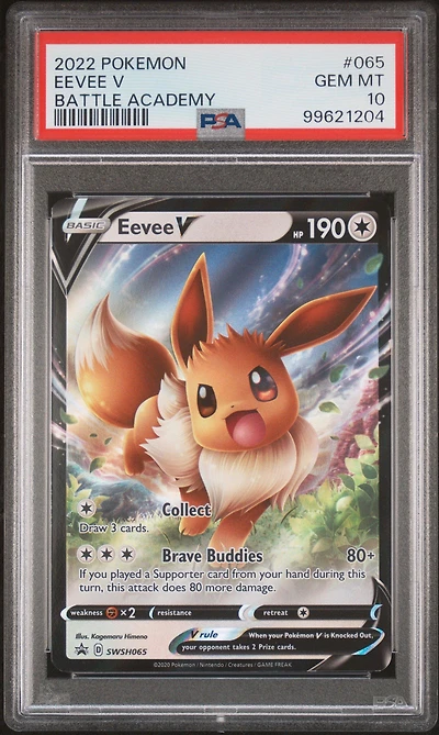 2022 Pokemon Battle Academy 065 Eevee V PSA 10