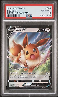 2022 Pokemon Battle Academy 065 Eevee V PSA 10