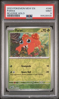 2023 Pokemon Mew En-151 046 Paras Reverse Holo PSA 9