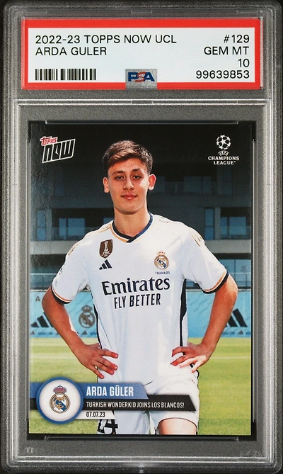 2022 Topps Now Uefa Champions League 129 Arda Guler PSA 10