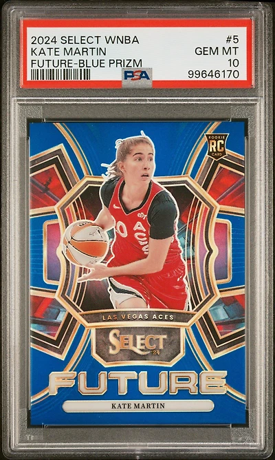 2024 Panini Select Wnba Select Future 5 Kate Martin Blue Prizm PSA 10
