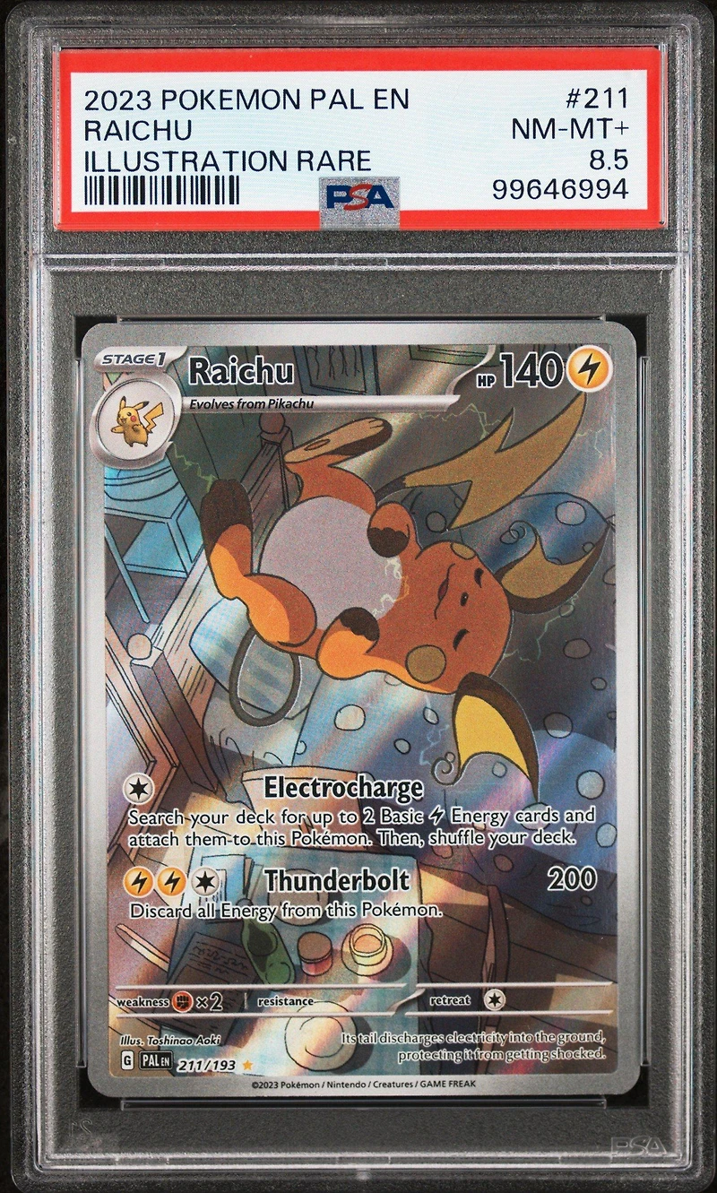 2023 Pokemon Pal En-paldea Evolved 211 Raichu Illustration Rare PSA NM-MT+ 8.5