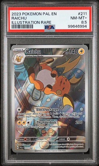 2023 Pokemon Pal En-paldea Evolved 211 Raichu Illustration Rare PSA NM-MT+ 8.5