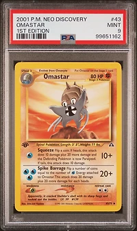 2001 Pokemon Neo Discovery 43 Omastar 1st Edition PSA 9