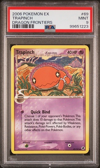 2006 Pokemon Ex Dragon Frontiers 69 Trapinch PSA 9