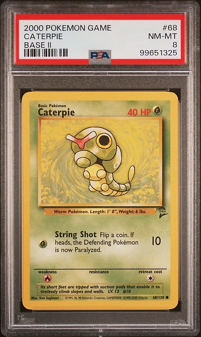 2000 Pokemon Game Base Ii 68 Caterpie PSA 8