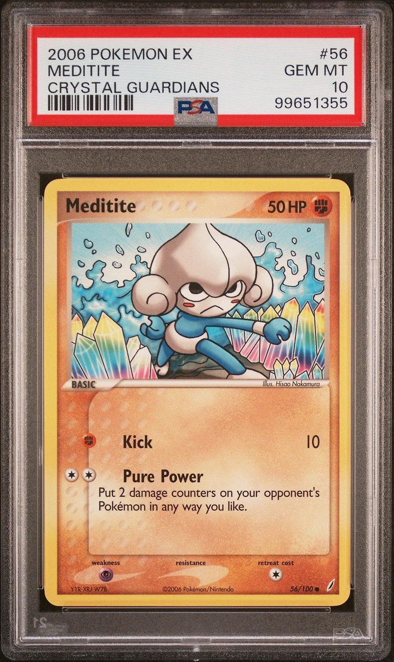 2006 Pokemon Ex Crystal Guardians 56 Meditite PSA 10