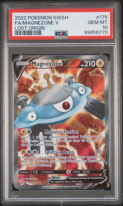 2022 Pokemon Sword & Shield Lost Origin 175 Full Art/magnezone V PSA 10