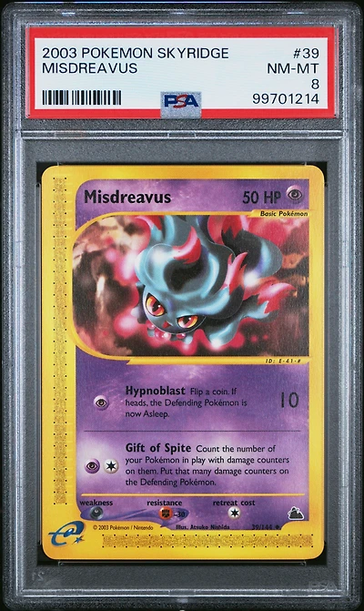 2003 Pokemon Skyridge 39 Misdreavus PSA 8