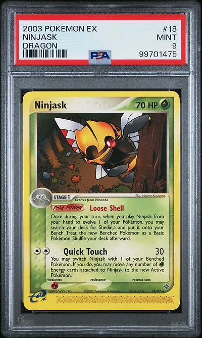 2003 Pokemon Ex Dragon 18 Ninjask PSA 9