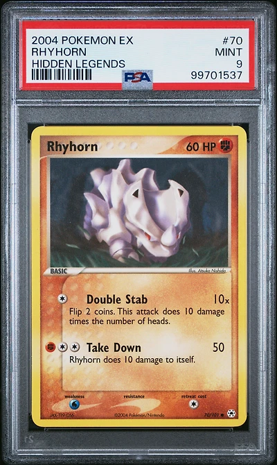 2004 Pokemon Ex Hidden Legends 70 Rhyhorn PSA 9