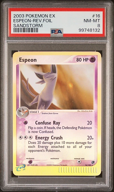 2003 Pokemon Ex Sandstorm 16 Espeon-reverse Foil PSA