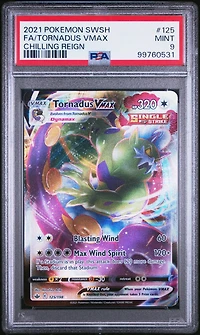 2021 Pokemon Sword & Shield Chilling Reign 125 Full Art/tornadus Vmax PSA 9
