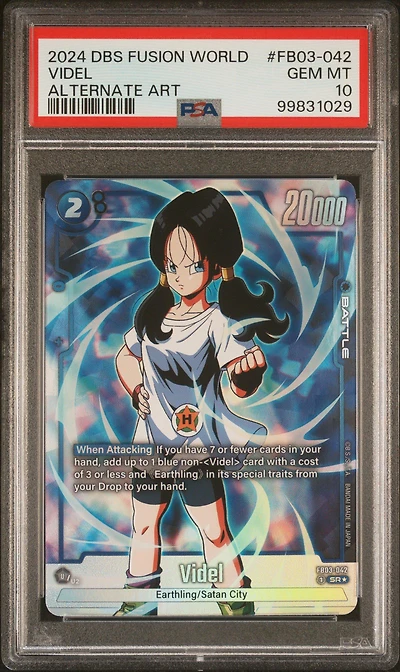 2024 Dragon Ball Super Card Game Fusion World Raging Roar Fb03-042 Videl Alternate Art PSA 10