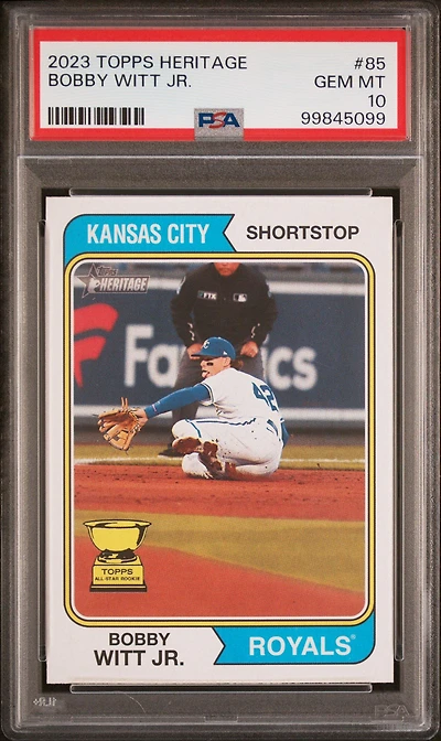 2023 Topps Heritage 85 Bobby Witt Jr. PSA 10