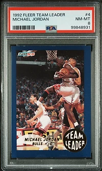 1992 Fleer Team Leaders 4 Michael Jordan PSA 8