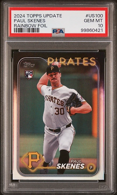 2024 Topps Update Us100 Paul Skenes Rainbow Foil PSA 10