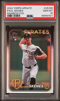 2024 Topps Update Us100 Paul Skenes Rainbow Foil PSA 10