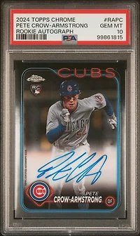 2024 Topps Chrome Rookie Autographs Rapc Pete Crow-armstrong PSA 10