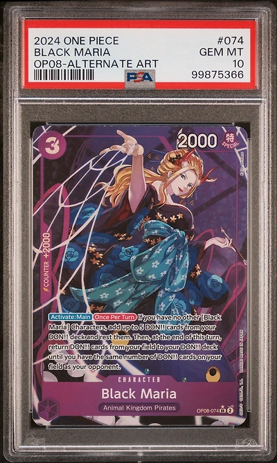 2024 One Piece Two Legends 074 Black Maria Alternate Art PSA 10
