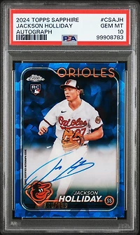 2024 Topps Chrome Sapphire Chrome Sapphire Autographs Csajh Jackson Holliday PSA 10