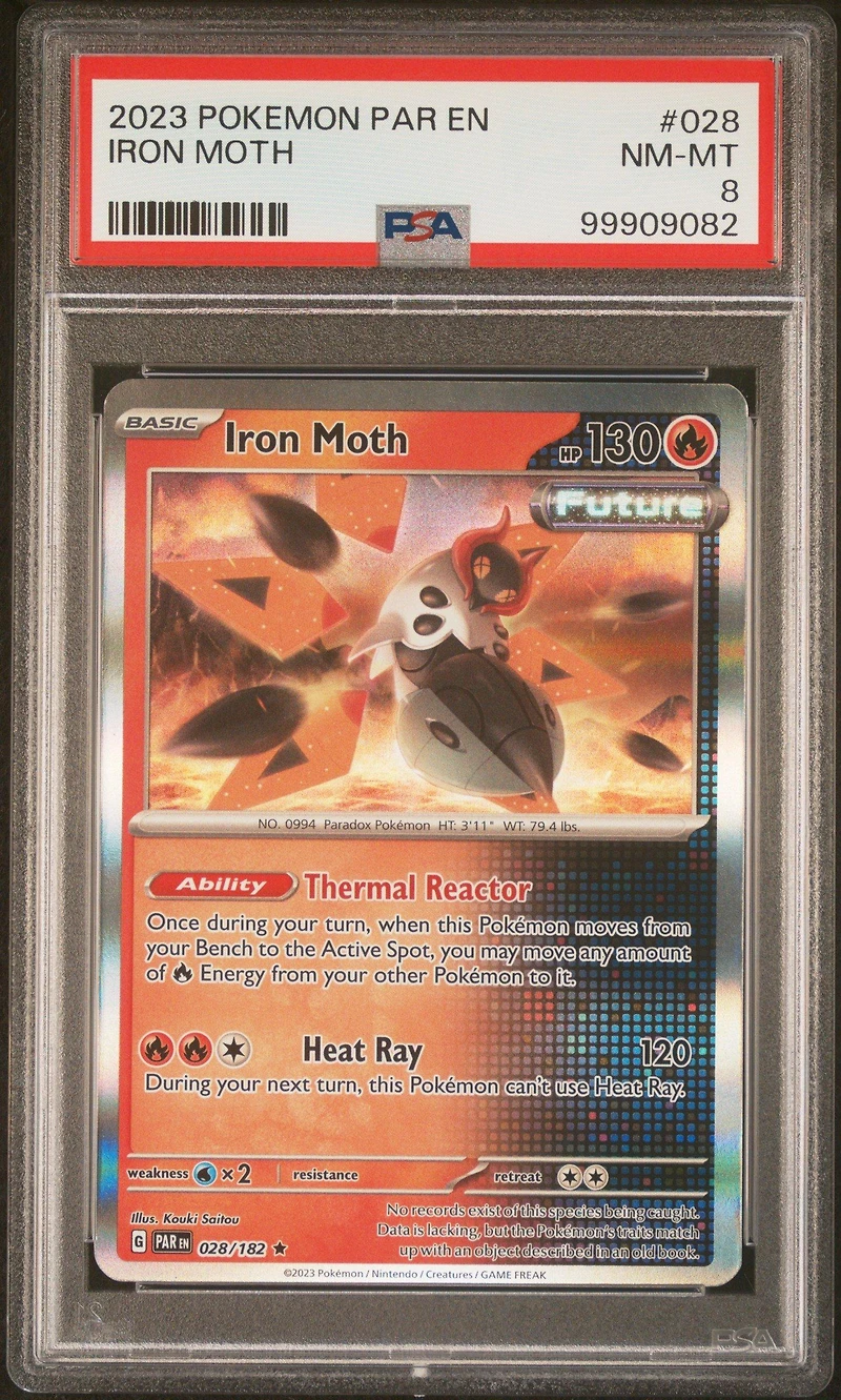2023 Pokemon Par En-paradox Rift 028 Iron Moth PSA 8