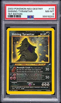 2002 Pokemon Neo Destiny 113 Shining Tyranitar 1st Edition PSA 8
