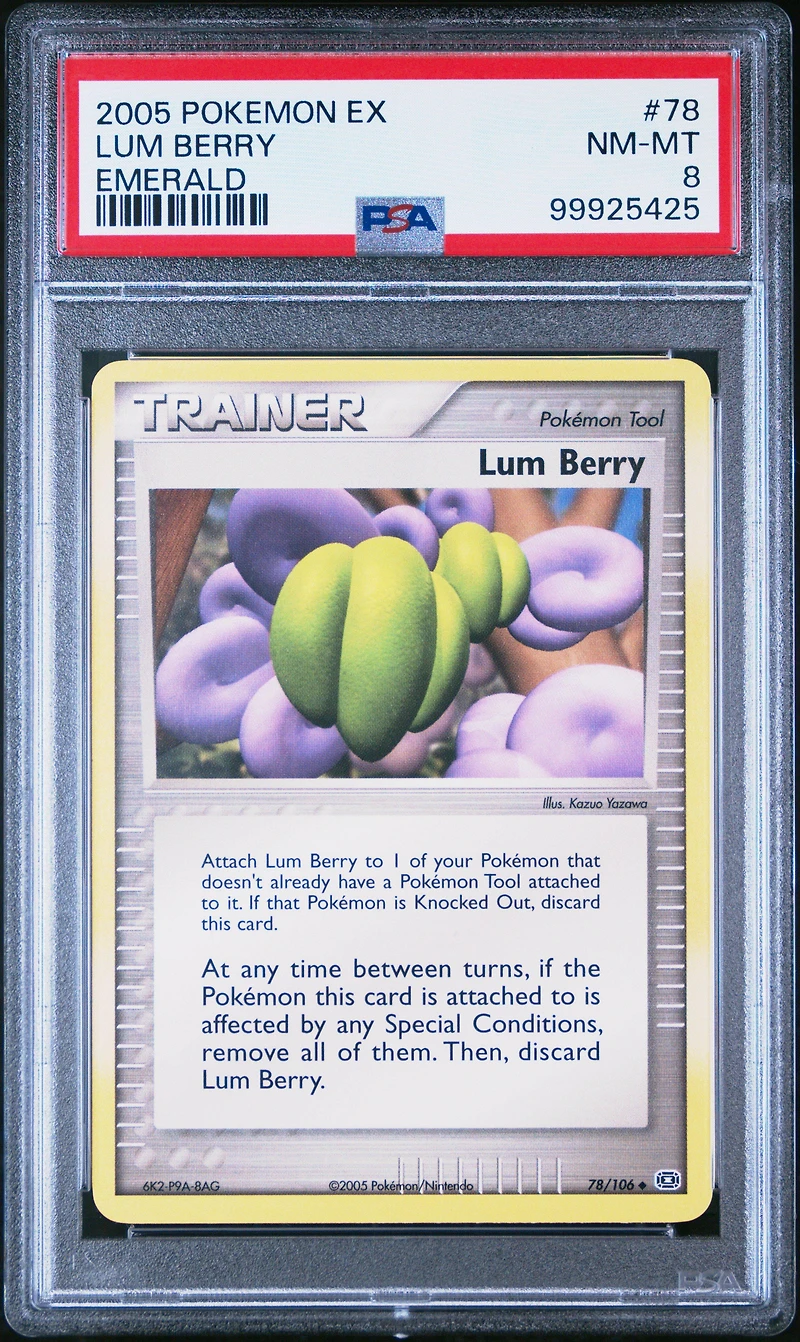 2005 Pokemon Ex Emerald 78 Lum Berry PSA 8