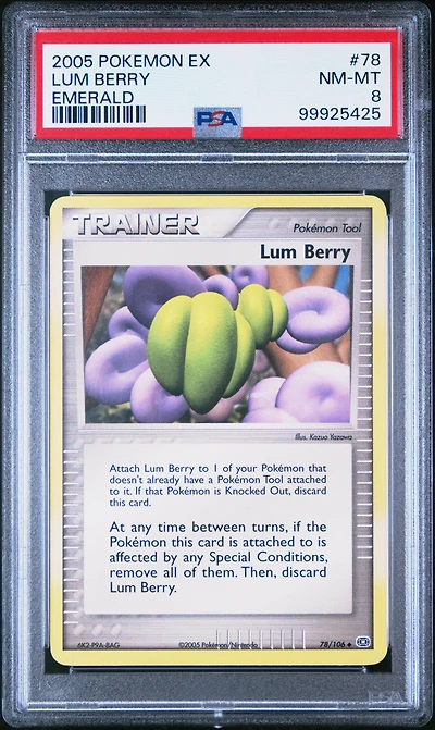 2005 Pokemon Ex Emerald 78 Lum Berry PSA 8