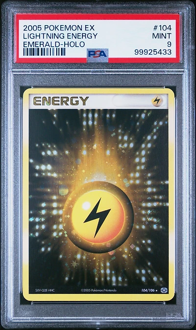 2005 Pokemon Ex Emerald 104 Lightning Energy-holo PSA 9