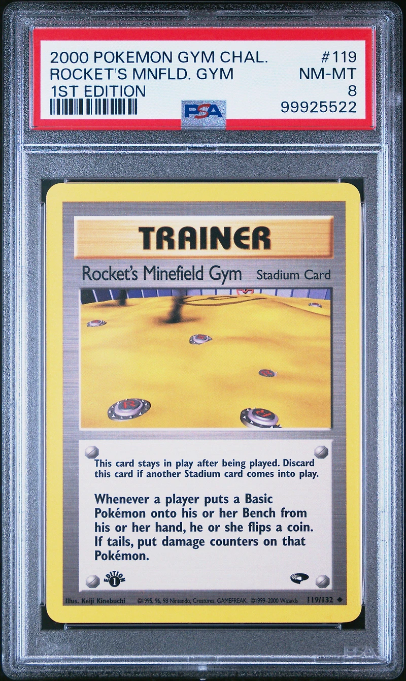 2000 Pokemon Gym Challenge 119 Rocket's Minefield Gym 1st Edition PSA 8