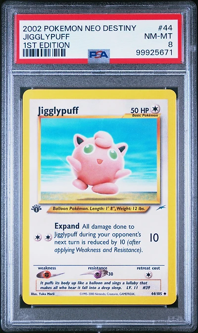 2002 Pokemon Neo Destiny 44 Jigglypuff 1st Edition PSA 8