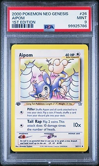 2000 Pokemon Neo Genesis 1st Edition 26 Aipom PSA 9