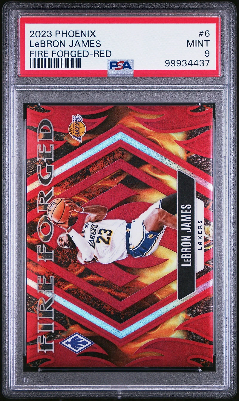 2023 Panini Phoenix Fire Forged 6 Lebron James Red PSA 9