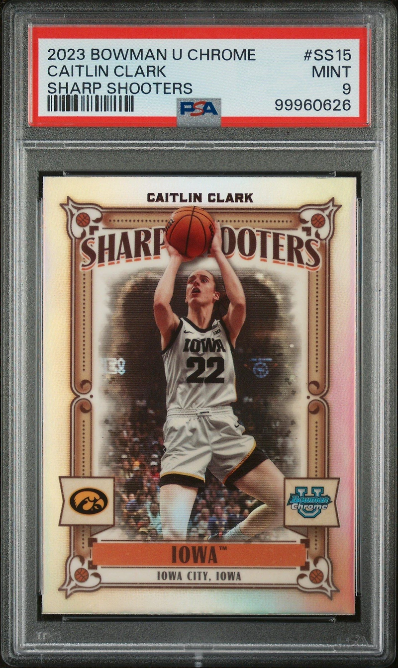 2023 Bowman University Chrome Sharp Shooters Ss15 Caitlin Clark PSA 9