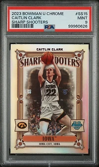 2023 Bowman University Chrome Sharp Shooters Ss15 Caitlin Clark PSA 9