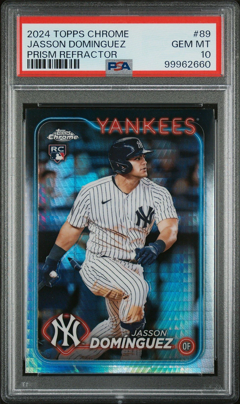 2024 Topps Chrome 89 Jasson Dominguez Prism Refractor PSA 10
