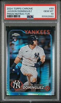 2024 Topps Chrome 89 Jasson Dominguez Prism Refractor PSA 10
