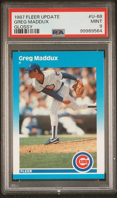 1987 Fleer Update Glossy U-68 Greg Maddux PSA 9