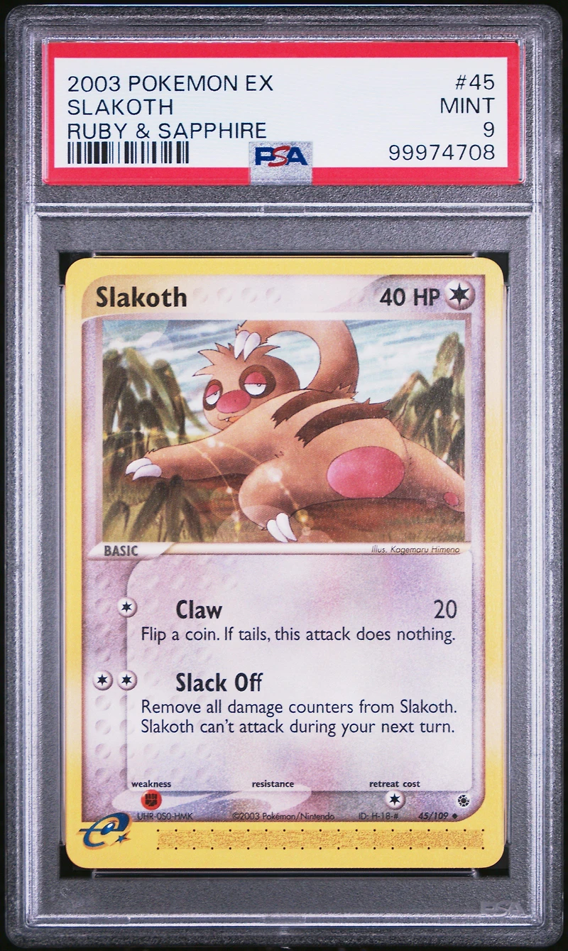 2003 Pokemon Ex Ruby & Sapphire 45 Slakoth PSA 9