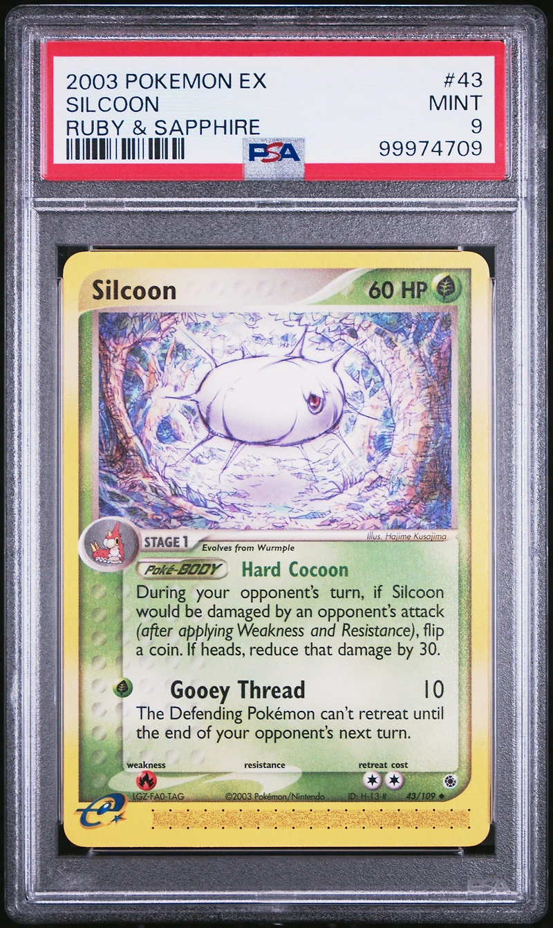 2003 Pokemon Ex Ruby & Sapphire 43 Silcoon PSA 9