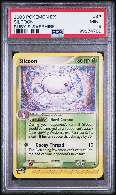 2003 Pokemon Ex Ruby & Sapphire 43 Silcoon PSA 9