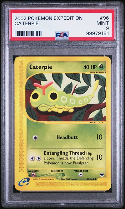 2002 Pokemon Expedition 96 Caterpie PSA 9