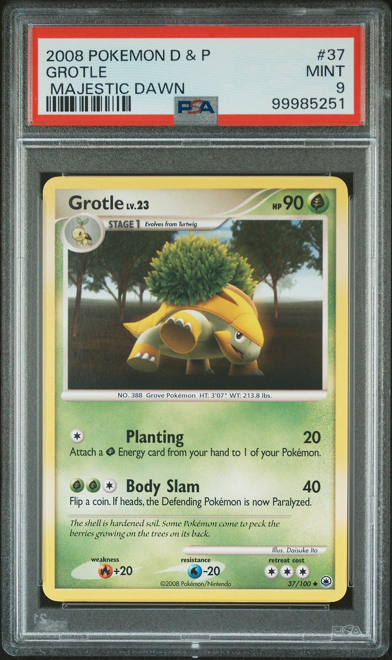 2008 Pokemon Diamond & Pearl Majestic Dawn 37 Grotle PSA 9
