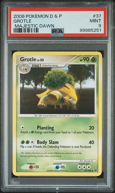 2008 Pokemon Diamond & Pearl Majestic Dawn 37 Grotle PSA 9