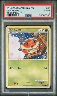 2010 Pokemon Heartgold & Soulsilver Triumphant 65 Kricketot PSA 9