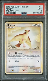 2010 Pokemon Heartgold & Soulsilver Triumphant 71 Pidgey PSA 9